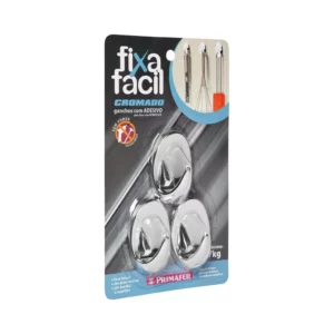 Gancho com Adesivo Plástico Pincéis Atlas Cromo - Imagem 3