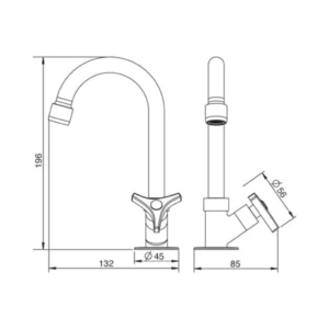 Torneira Lavatório Mesa Bica Alta Lorenway 1195 C30, Lorenzetti, 7010230, Cromado - Imagem 2