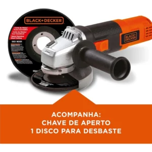 Black Decker Esmerilhadeira Angular 115mm, com Potência de 820w, com 1 Disco e Chave de Aperto, Modelo G720, 220v - Imagem 5