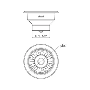 Válvula de Escoamento para Cozinha Standard 3.1/2'' Docol - Imagem 3