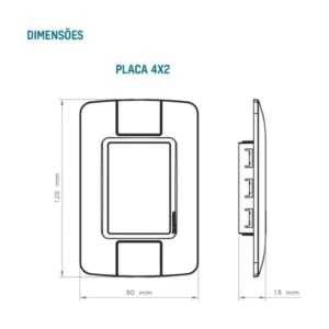 Conjunto 4x2 com 1 Interruptor Simples 6 a 250 V e 1 Tomada 2p+t 10 a 250 V Tramontina Aria Branco - Imagem 3