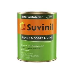 Tinta Suvinil para Parede Acrilico Rende e Cobre Muito 0,9l - Branco - 50322194