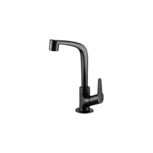 Torneira Plástica Lorenzetti Flatt 1195 F71 de Bancada Preta - Imagem 1