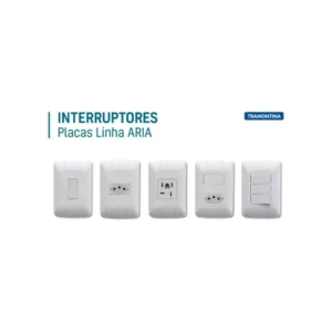 Conjunto Montado Aria 4x2 3 Interruptores Simples 250v Tramontina - Imagem 3