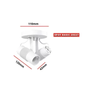 Spot Sobrepor Basic Avant para 2 Lâmpadas Branco - Imagem 4