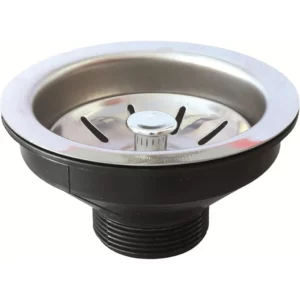 Válvula Americana em Inox para Pia Cuba Tanque 4.1/2" (puxador Plástico Cromado) - Imagem 1