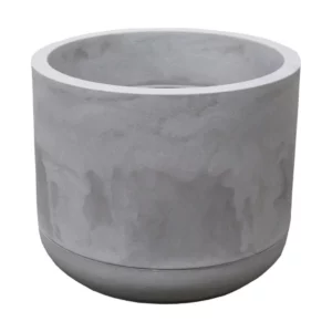 Conjunto Vaso e Prato em Cimento Queimado Match 35 Japi Cimento Queimado - Imagem 1