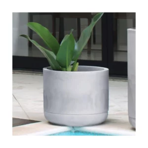 Conjunto Vaso e Prato em Cimento Queimado Match 35 Japi Cimento Queimado - Imagem 3