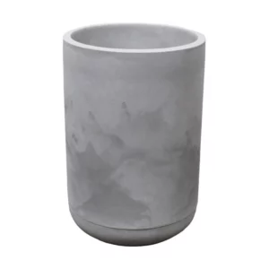 Conjunto Vaso e Prato em Cimento Queimado Match 36 Japi - Imagem 1