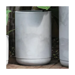 Conjunto Vaso e Prato em Cimento Queimado Match 36 Japi - Imagem 2