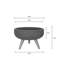 Bacia Redonda Decore 45 Grafite - Imagem 3