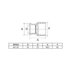 Bucha Reducao Longa   60 X 32 Amanco - Imagem 2