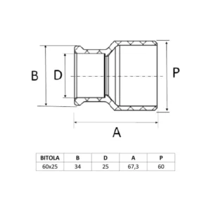 Bucha Reducao Longa   60 X 25 Amanco - Imagem 2