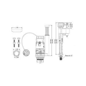 Kit Universal Censi P/cx Acop Ent/sai Dual Flush - Imagem 3