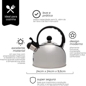 Chaleira Inox Lizie 3l Mor - Imagem 2