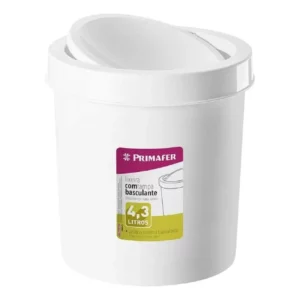 Lixeira Plast Branco 4,3l Basc - Imagem 1