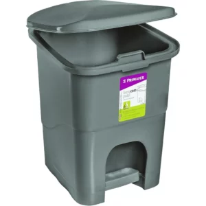 Lixeira Plast Ret Cinza 6l - Imagem 1