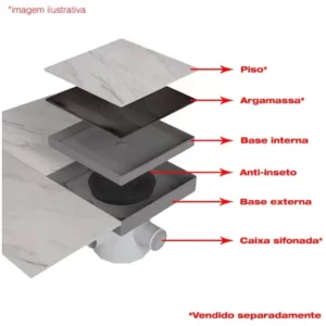 Ralo Oculto Quadrado Univ 15x15 Cinza - Imagem 6