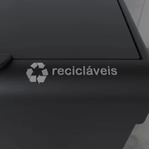 Lixeira Smile Plus C/ 2 Compartimentos de 5,4 Litros Preto - Imagem 3