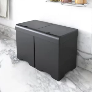 Lixeira Smile Plus C/ 2 Compartimentos de 5,4 Litros Preto - Imagem 4