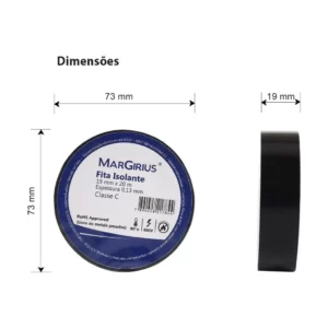 Fita Isolante 19mmx20m Margirius - Imagem 3