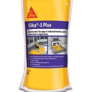 Aditivo Acelerador de Pega e Endurecimento 3 Plus 1 Litro Sika - Imagem 1