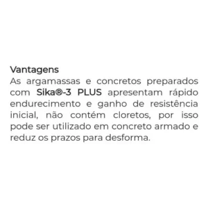 Aditivo Acelerador de Pega e Endurecimento 3 Plus 1 Litro Sika - Imagem 3