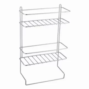 Prateleira Aramada Dupla C/ Porta Toalha Astra