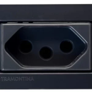 Liz Cj Tomada 2p+t 20a P/ Moveis Grafite Tramontina - Imagem 1