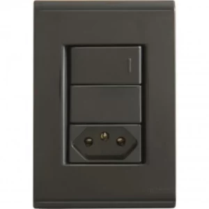 Liz 1 Int Simples + 1 Tomada 10a Grafite 57173064 - Imagem 1