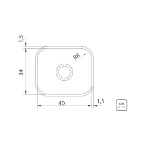 Cuba Inox Retang C/valv 40x34 94081/507 Polido - Imagem 3