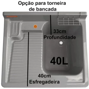 Tanque Fibra 40l Cinza 023 - Imagem 4