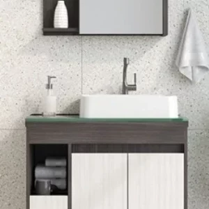 Kit Balc 80 Nikko Tampo de Vidro C/pe Bourbon/ Bianco - Imagem 1