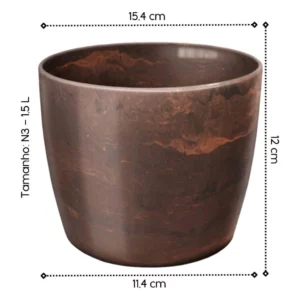 Cachepo Elegance Redondo 03 Cafe Imperial - Imagem 2