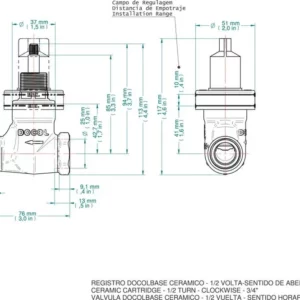 Reg Pressão Met 3/4" Acionamento 1/2 Volta Docolbase - Imagem 2
