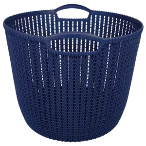 Cesto Trançado Circular Médio Azul Noite Mor - Imagem 2