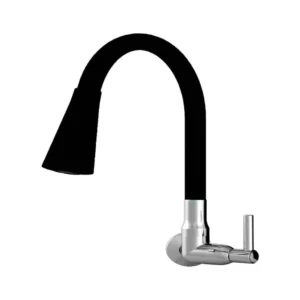 Torneira Giratória Preta de Parede Cozinha 1/4 Talita