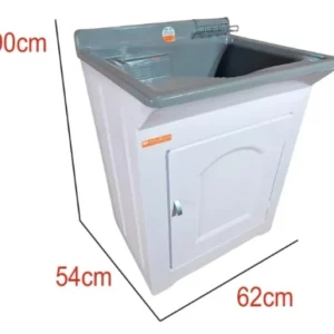 Tanque de Fibra 42l C/porta Torneira Esfreg.lateral Cinza - Imagem 3