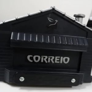 Caixa Correio Casinha Pvc Preta/prata/azul