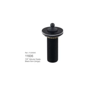 Valvula Lavat 7/8 Metal Preto Fosco 9cm (longa) Fort 11606 - Imagem 1