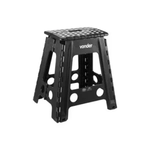 Banqueta Plast. Dobravel 450mm Preta Vonder - Imagem 1