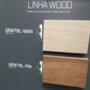 Rodape 07cm Poliestireno Liso Madeirado Barra 2,40