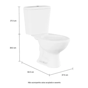 Vaso Sanitário para Caixa Acoplada Izy Branco - Imagem 3