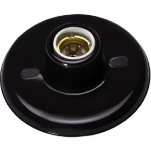 Plafon Plastico Preto C/porcelana 100w - Imagem 1