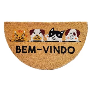 Capacho Fibra de Coco Meia Lua 60x33cm Pets