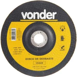 Disco de Desbaste para Metal 180 X 6,4 X 22,23 Mm - Vda-60 - Vonder - Imagem 1