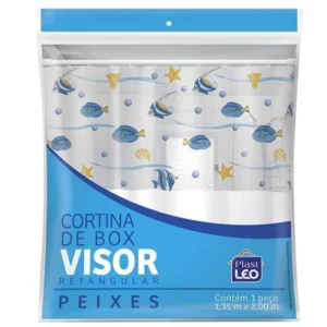 Cortina Box Vinil Visor  Peixes   1,35x 2mt Plast Leo 620-d - Imagem 3