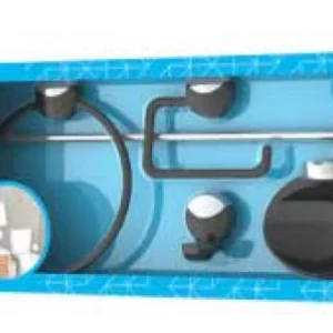 Kit Acessorios 5pç Lavello Preto/crom Herc