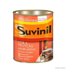 Tinta Esmalte Sintético Cor e Proteção Brilhante para Madeira e Metal Alumínio 900ml - Suvinil - Tinta Esmalte Sintético Cor e Proteção Brilhante para Madeira e Metal Alumínio 900ml - Suvinil