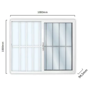 Janela Aluminio Correr Grade Mgm 100(a) X 100(l) - Imagem 3